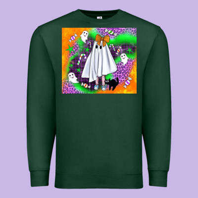 Cute Ghost Halloween Tumbler Premium Sweatshirt Designed By Bundleandbundleshop