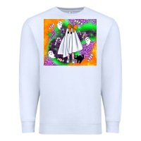 White cute ghost halloween tumbler Premium Sweatshirt - BundleAndBundleShop