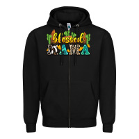 Black blessed mama Zipper Hoodie - Zillion Design Studio