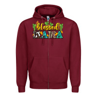 Burgundy blessed mama Zipper Hoodie - Zillion Design Studio