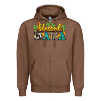 Chestnut blessed mama Zipper Hoodie - Zillion Design Studio