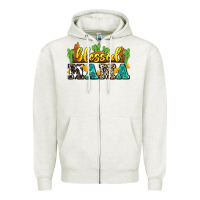 Oatmeal Heather blessed mama Zipper Hoodie - Zillion Design Studio