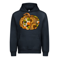 Navy Leopard cowhide sunflower pumpkin Urban Hoodie - NancyCooperArtShop