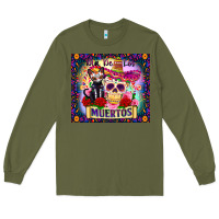 Army Green dia de los muertos Long Sleeve Tee - Zillion Design Studio