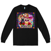 Black dia de los muertos Long Sleeve Tee - Zillion Design Studio