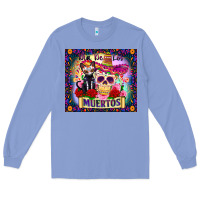 Colony Blue dia de los muertos Long Sleeve Tee - Zillion Design Studio