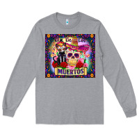 Heather Grey dia de los muertos Long Sleeve Tee - Zillion Design Studio