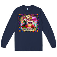 Navy dia de los muertos Long Sleeve Tee - Zillion Design Studio