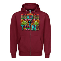 Burgundy mom of twins Zipper Hoodie - Zillion Design Studio