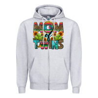 Heather Grey mom of twins Zipper Hoodie - Zillion Design Studio