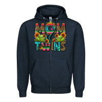 Navy mom of twins Zipper Hoodie - Zillion Design Studio
