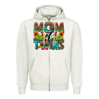 Oatmeal Heather mom of twins Zipper Hoodie - Zillion Design Studio
