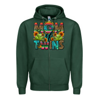 Sports Green mom of twins Zipper Hoodie - Zillion Design Studio