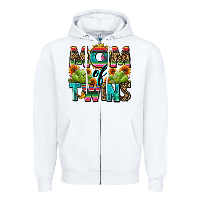 Mom Of Twins Zipper Hoodie by Zillion Design Studio | Teevron