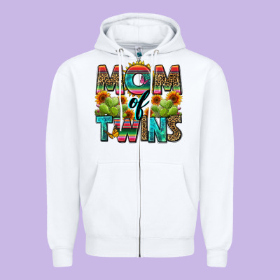 Mom Of Twins Zipper Hoodie Designed By Zillion Design Studio