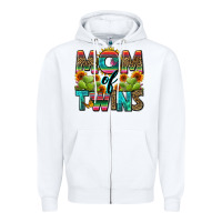 White mom of twins Zipper Hoodie - Zillion Design Studio