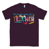 Plum my favorite people call me teacher Classic Tee - texasbilliewilder