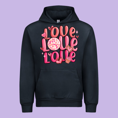 Love Love Love Valentines Day Urban Hoodie Designed By Maliassmallbusiness