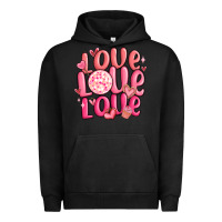 Pigment Black love love love valentines day Urban Hoodie - MaliasSmallBusiness