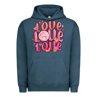Pigment Midnight Navy love love love valentines day Urban Hoodie - MaliasSmallBusiness