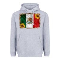 Heather Grey mexico flag background Heavyweight Hoodie - HRA Design Shop