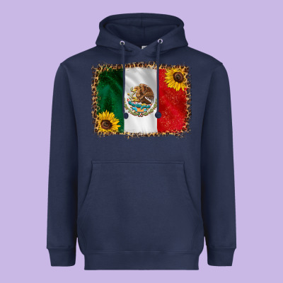 Mexico Flag Background Heavyweight Hoodie Designed By Hra Design Shop