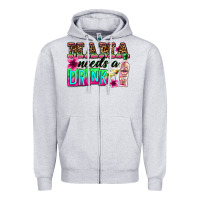 Heather Grey mama needs a drink Zipper Hoodie - Zillion Design Studio