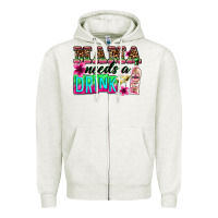 Oatmeal Heather mama needs a drink Zipper Hoodie - Zillion Design Studio