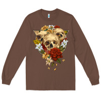 Chestnut Triangle Flower Skeletons Long Sleeve Tee - RanaPortraitStore