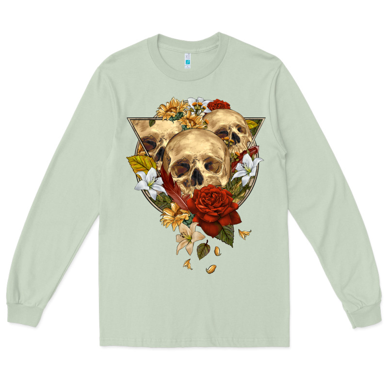 Triangle Flower Skeletons Long Sleeve Tee by RanaPortraitStore | Teevron