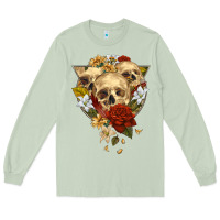 Matcha Triangle Flower Skeletons Long Sleeve Tee - RanaPortraitStore