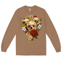 Toasted Coconut Triangle Flower Skeletons Long Sleeve Tee - RanaPortraitStore