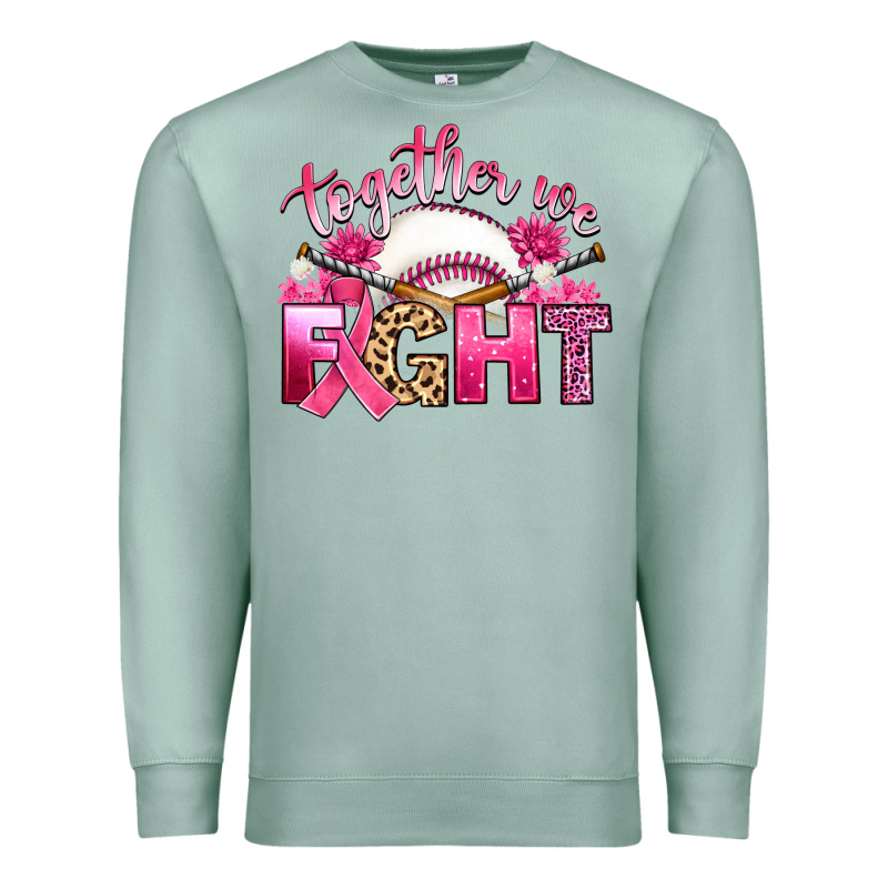 Breast Cancer Together We Fight With Baseball Premium Sweatshirt by Artiststas | Teevron