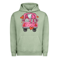 Pigment Oil Green valentines day gnome truck Urban Hoodie - MaliasSmallBusiness