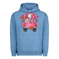 Pigment Pebble Blue valentines day gnome truck Urban Hoodie - MaliasSmallBusiness