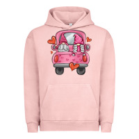 Pigment Salmon valentines day gnome truck Urban Hoodie - MaliasSmallBusiness