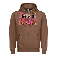 Chestnut football mom with leopard Zipper Hoodie - Zillion Design Studio