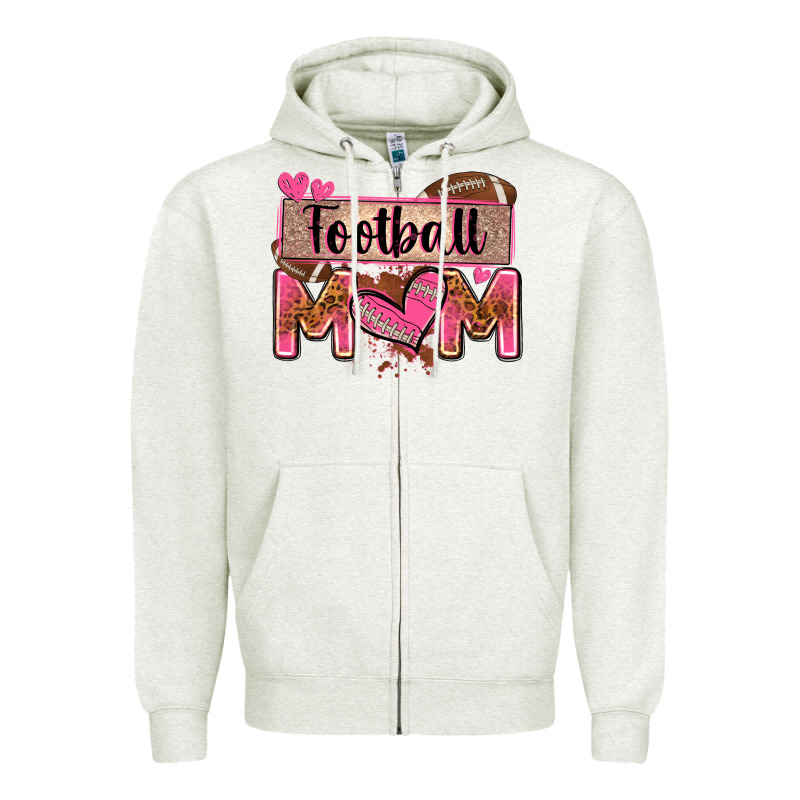 Football Mom With Leopard Zipper Hoodie by Zillion Design Studio | Teevron