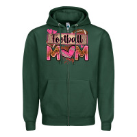 Sports Green football mom with leopard Zipper Hoodie - Zillion Design Studio
