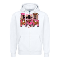 White football mom with leopard Zipper Hoodie - Zillion Design Studio
