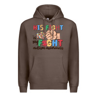 Coffee his fight is my fight autism awareness Premium Hoodie - MaliasSmallBusiness