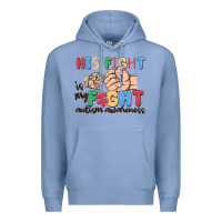 Colony Blue his fight is my fight autism awareness Premium Hoodie - MaliasSmallBusiness