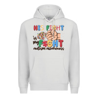 Dove Grey his fight is my fight autism awareness Premium Hoodie - MaliasSmallBusiness