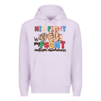 Lilac his fight is my fight autism awareness Premium Hoodie - MaliasSmallBusiness