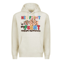 Oatmeal Heather his fight is my fight autism awareness Premium Hoodie - MaliasSmallBusiness
