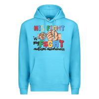 Ocean Blue his fight is my fight autism awareness Premium Hoodie - MaliasSmallBusiness