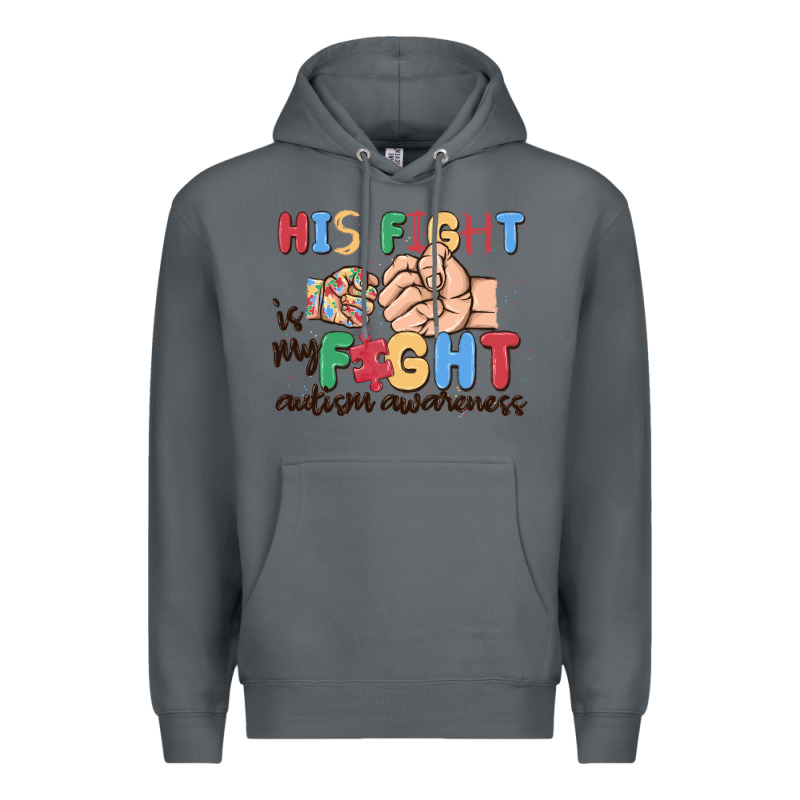 His Fight Is My Fight Autism Awareness Premium Hoodie by MaliasSmallBusiness | Teevron