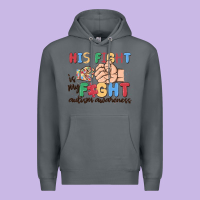 His Fight Is My Fight Autism Awareness Premium Hoodie Designed By Maliassmallbusiness