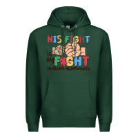 Sports Green his fight is my fight autism awareness Premium Hoodie - MaliasSmallBusiness