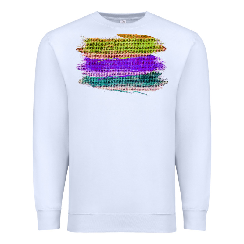 Green Purple Cyan Colored Triple Brush Strokes Premium Sweatshirt by Bettercallsaul | Teevron